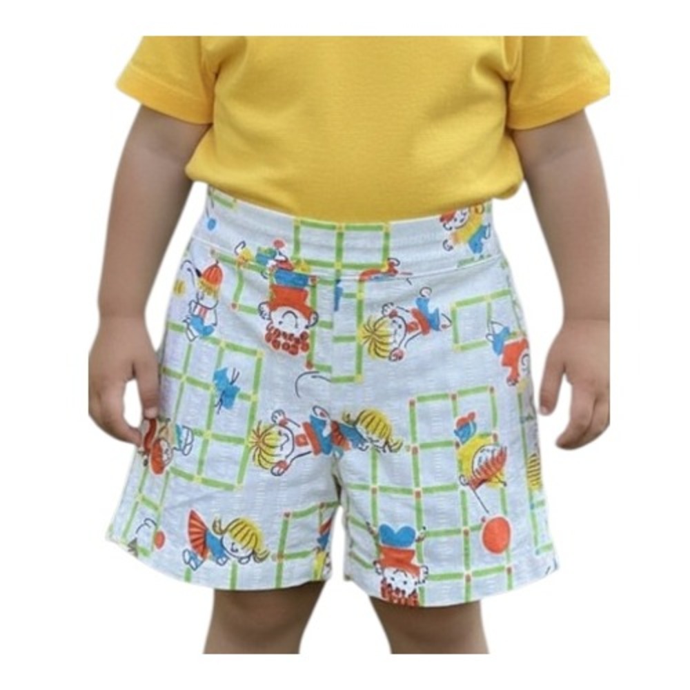 Vintage HEALTH-TEX SHORTS Kids Playing On Monkey Bars Seersucker Elastic Back 2T
